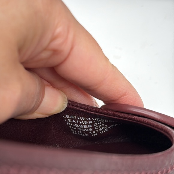 Tory Burch Minnie Travel Leather Plum Burgundy Ballet Flats Slip on Size 7 - NEW - Picture 13 of 16